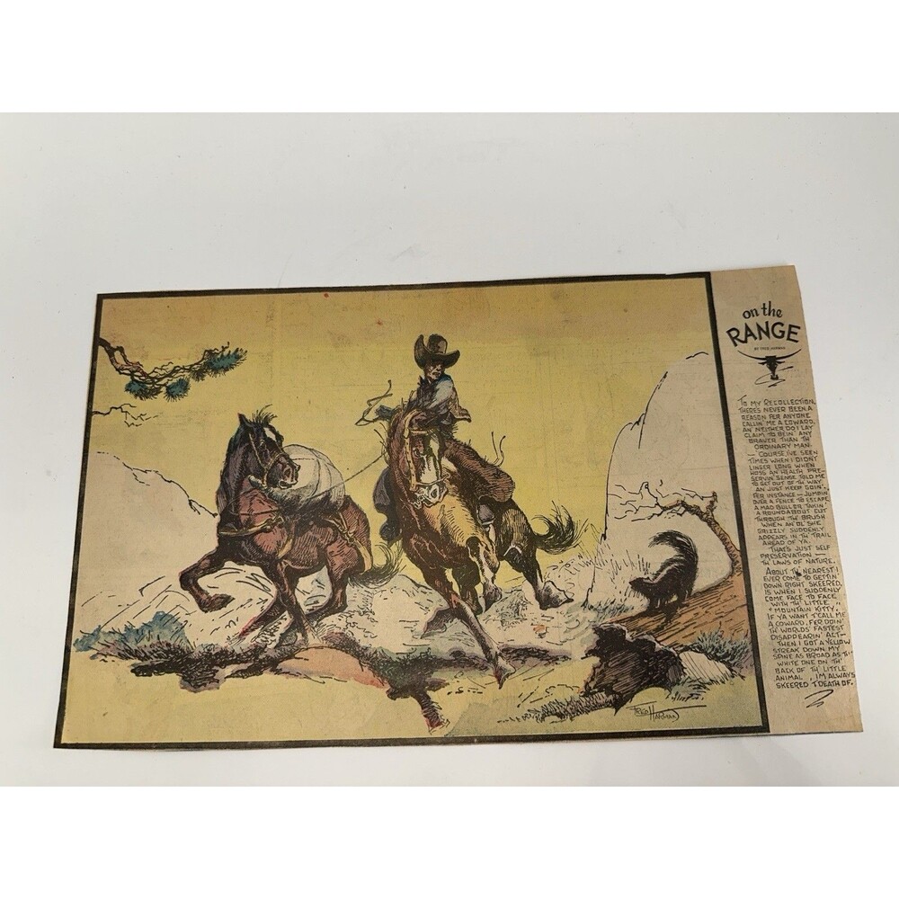 Vintage Fred Harman On the Range Western Newspaper Art Page Red Ryder 12.5x7.5